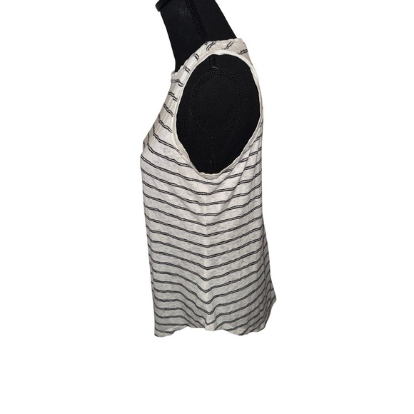 Athleta Sleeveless Striped Swing Tank Top White Gray Modal Blend Size Small - Picture 5 of 5